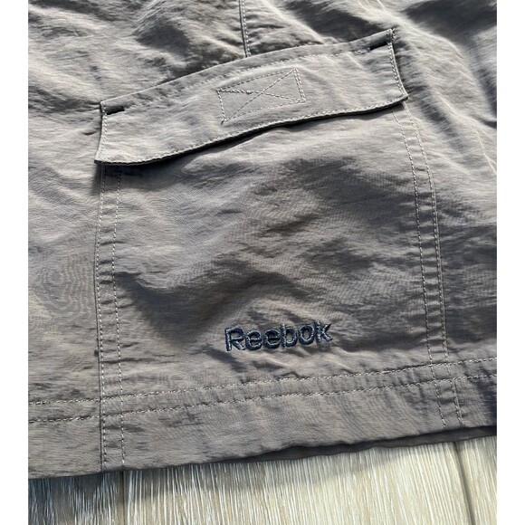 Reebok Athletic Cargo Brown Shorts 100% Nylon Drawstring Mens Size Large - Picture 4 of 10